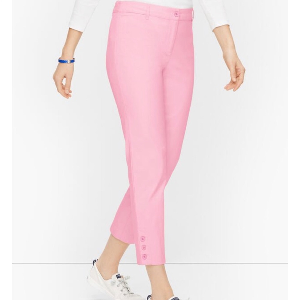 NWT Talbots Pink Perfect Crop Pants - Picture 1 of 8